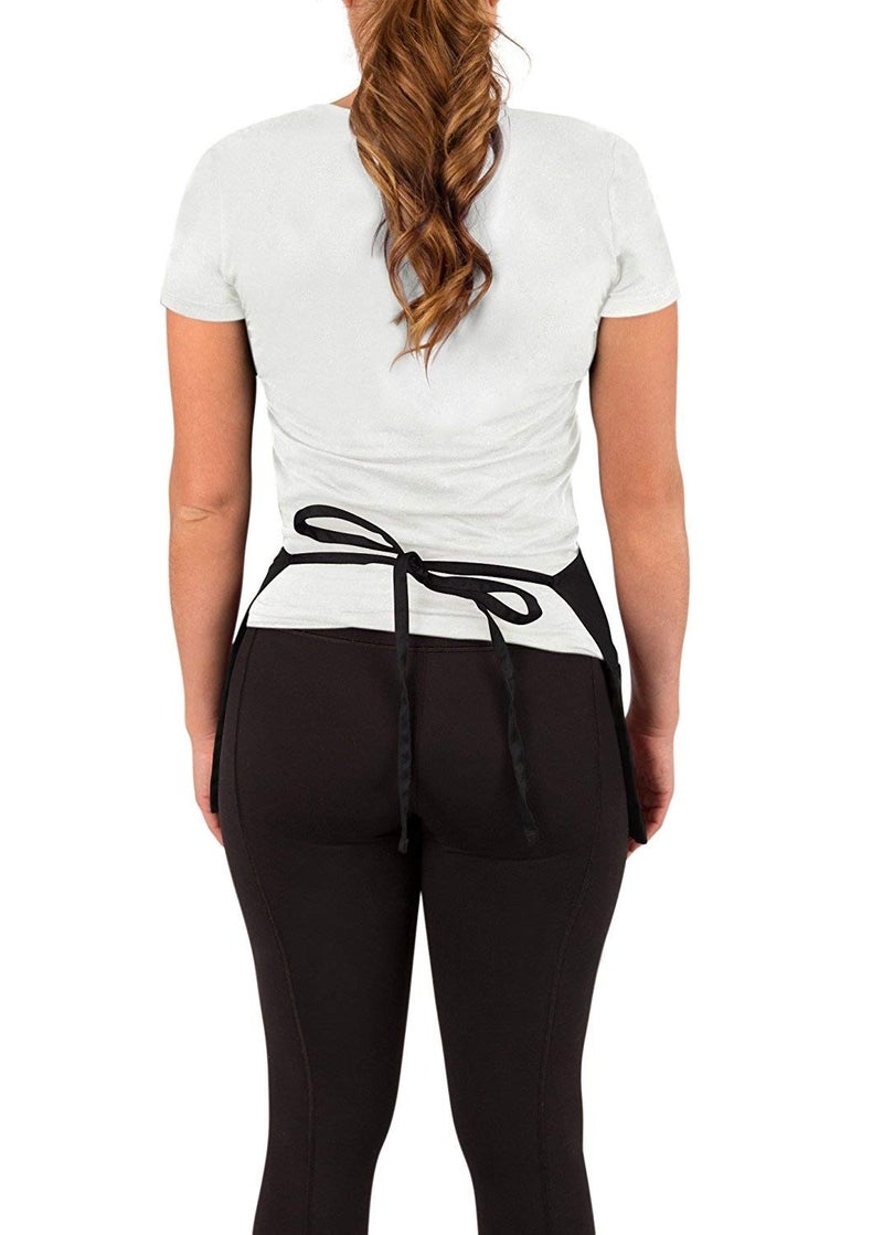 KNG Waitress Apron with 3 Pockets â€“ 11 inch Waist Apron - Black - Image 4